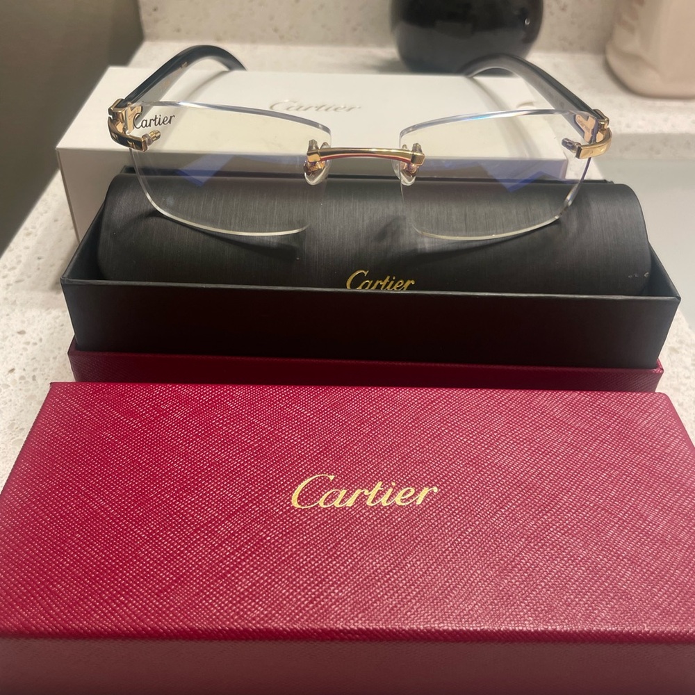 Cartier Buffalo Horn Sunglasses Black
